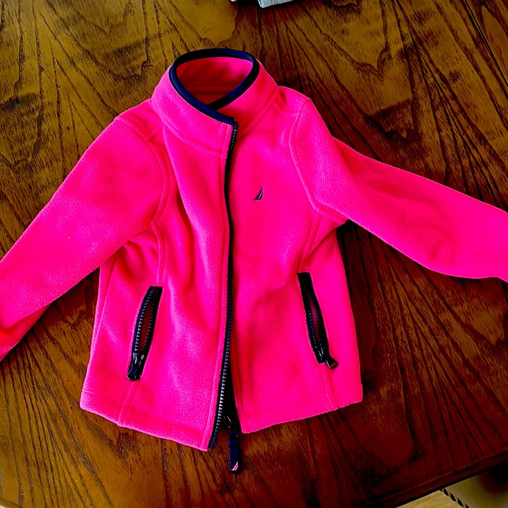Nautica pink zip up fleece toddler girls 2t jacket